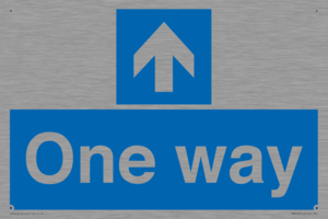 One way with up directional arrow